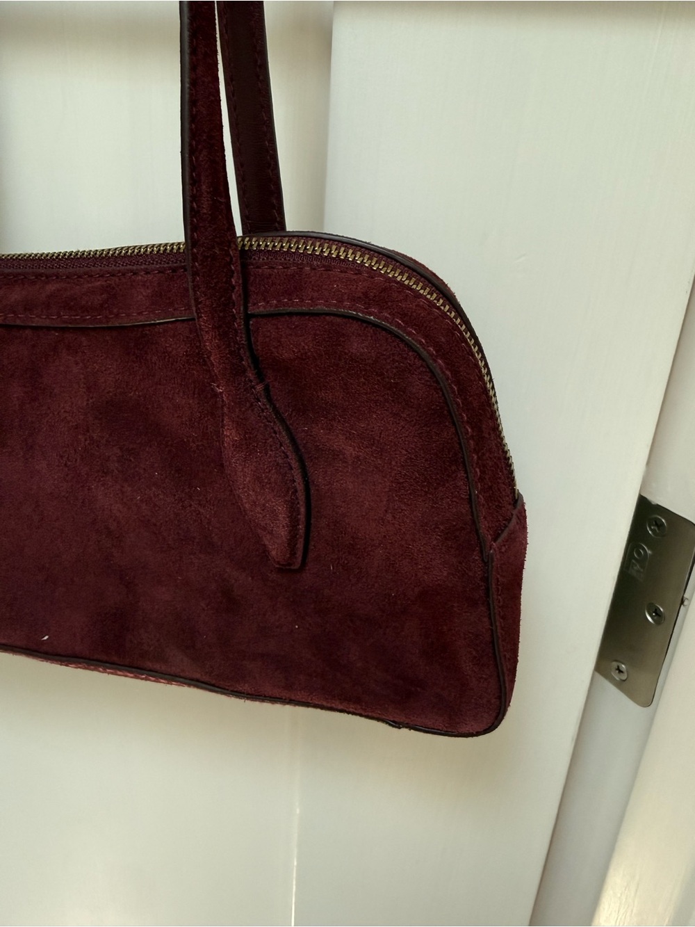 Madewell The Top Zip Suede Shoulder Bag NWOT - Picture 4 of 10